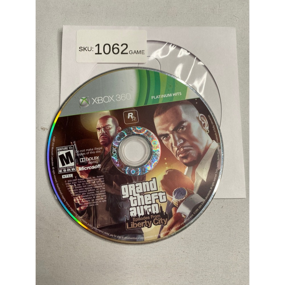 Grand Theft Auto Episodes From Liberty City Xbox 360 Platinum Hits Disc Only